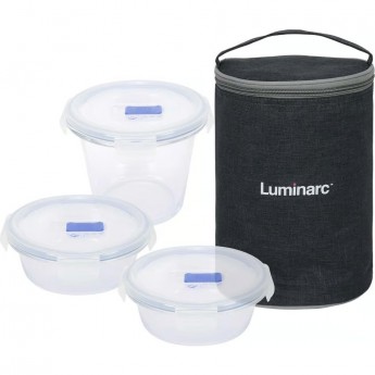 Набор контейнеров круглых LUMINARC PURE BOX, 3 шт + термосумка