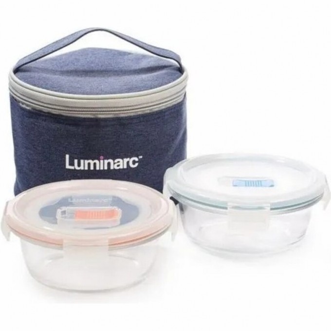 Набор контейнеров LUMINARC PUREBOX 3 предмета, 2х420мл круглые + термосумка V2673
